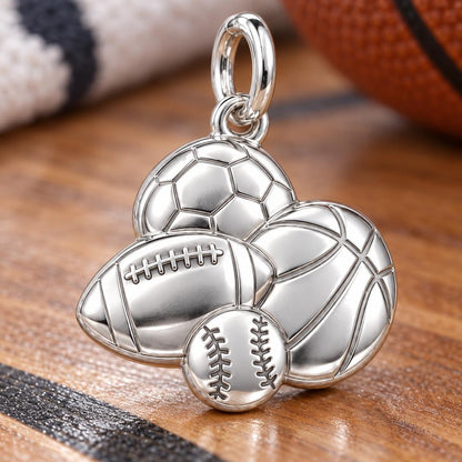 All Star Sports Medley Charm Bracelet – Personalized Mom Gift – macro detail of the charm