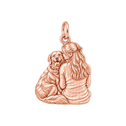 Always by Your Side Charm Bracelet – Personalized Dog Mom Gift – rose gold charm, front view