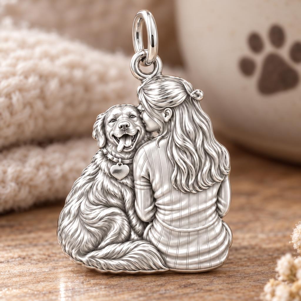 Always by Your Side Charm Bracelet – Personalized Dog Mom Gift – macro detail of the charm