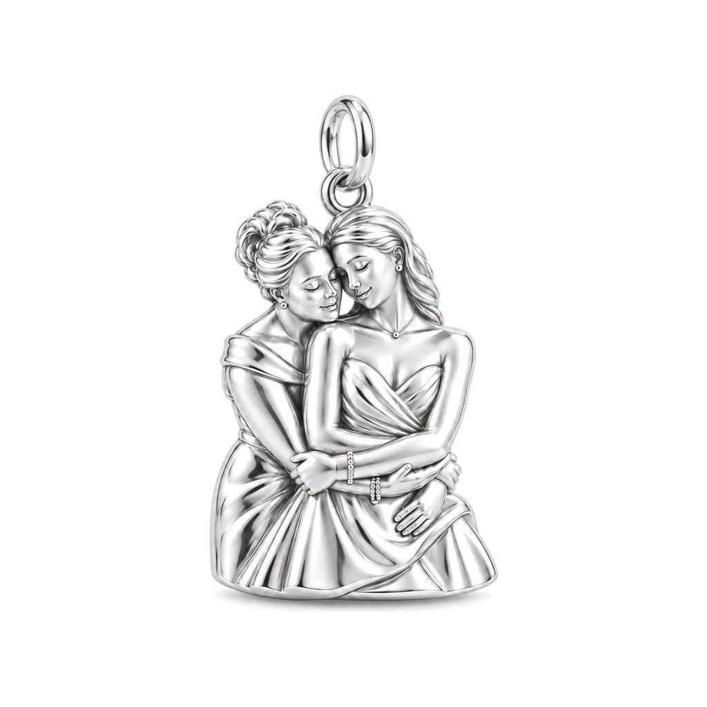 Always by Your Side Charm Bracelet – Personalized Mom Gift – silver charm, front view