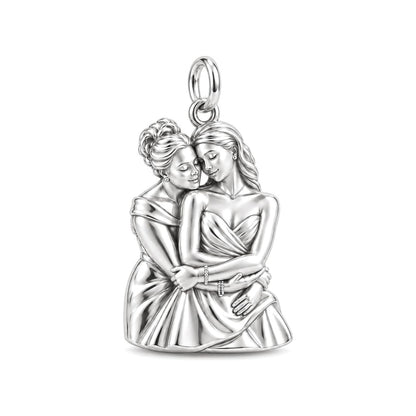 Always by Your Side Charm Bracelet – Personalized Mom Gift – silver charm, front view