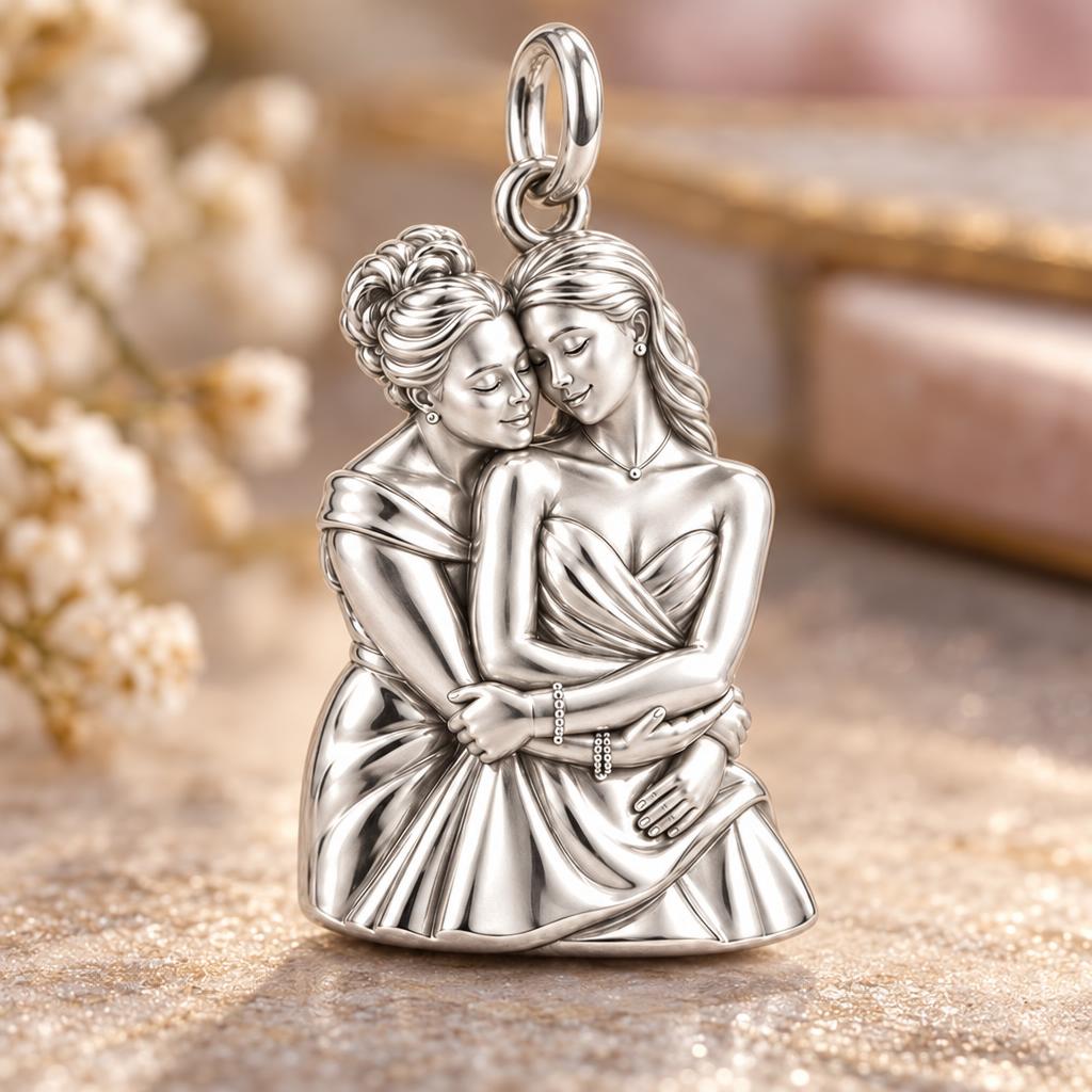 Always by Your Side Charm Bracelet – Personalized Mom Gift – macro detail of the charm