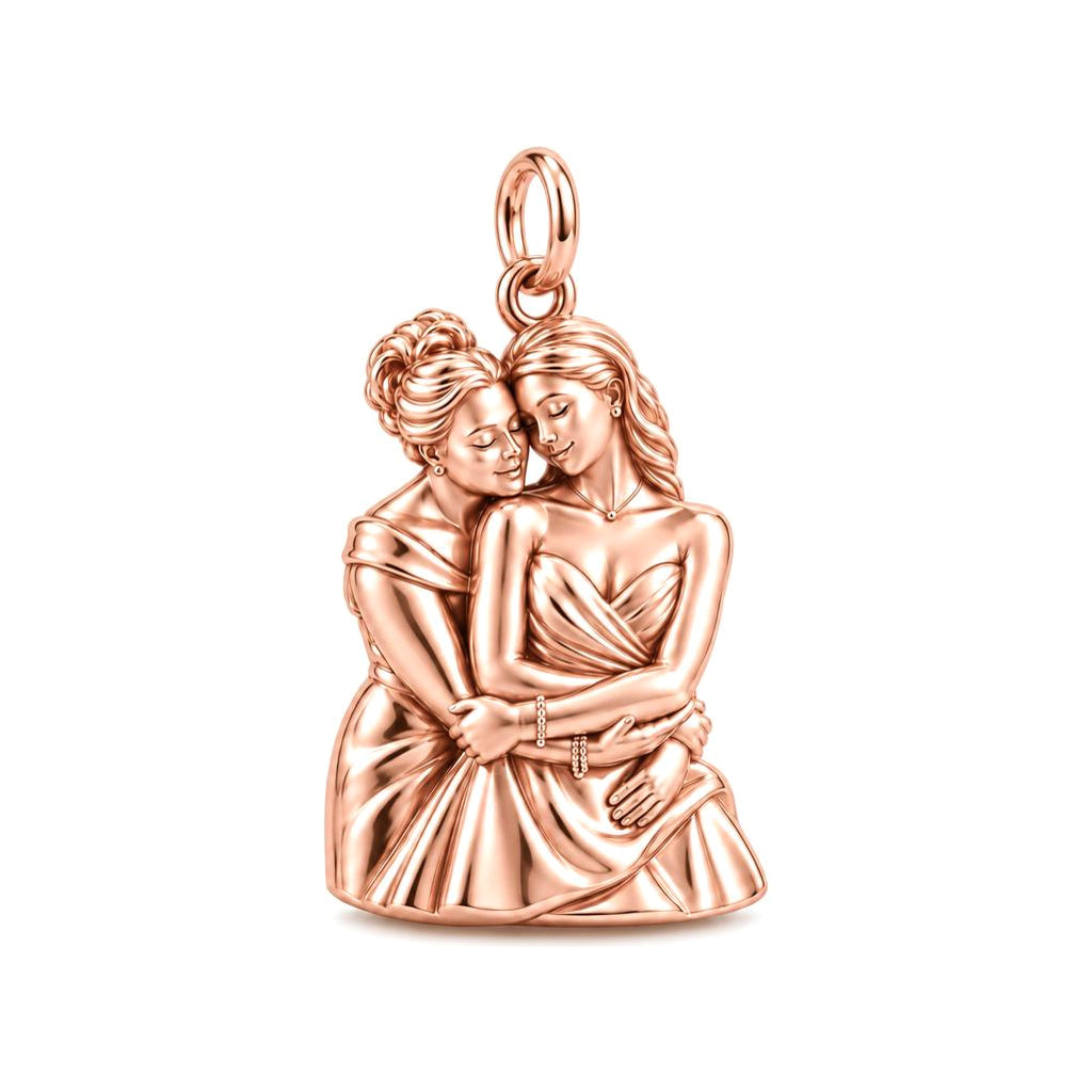 Always by Your Side Charm Bracelet – Personalized Mom Gift – rose gold charm, front view