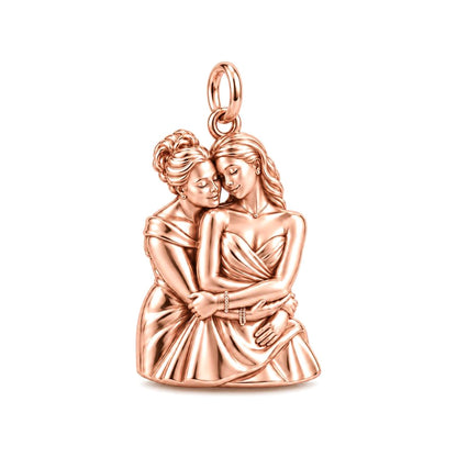 Always by Your Side Charm Bracelet – Personalized Mom Gift – rose gold charm, front view