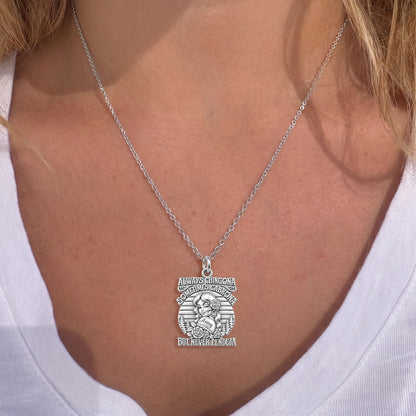 Always Chingona Rose Charm Necklace Set – worn / in use