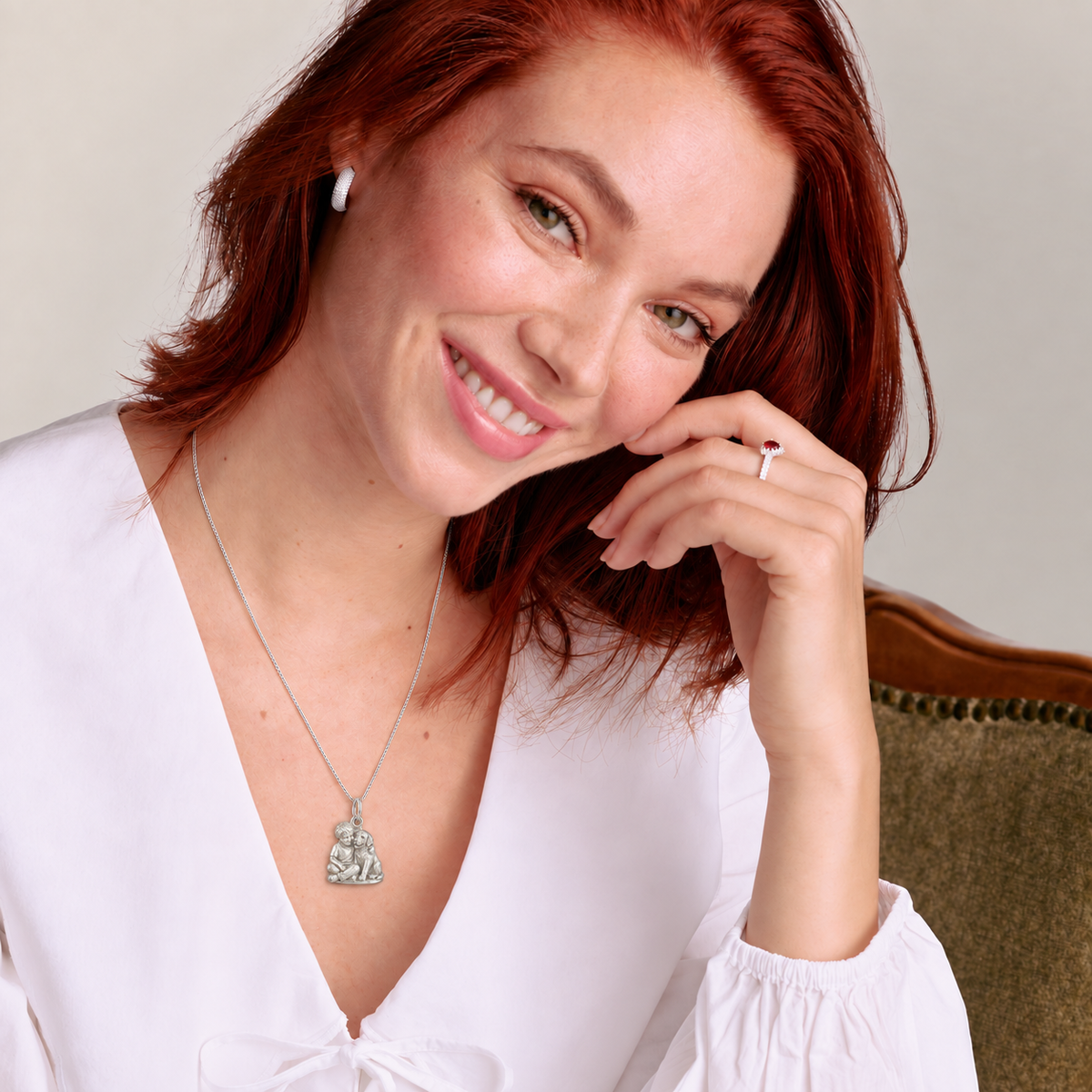 Best Friends Charm — necklace model photo | skill-1126-20260910