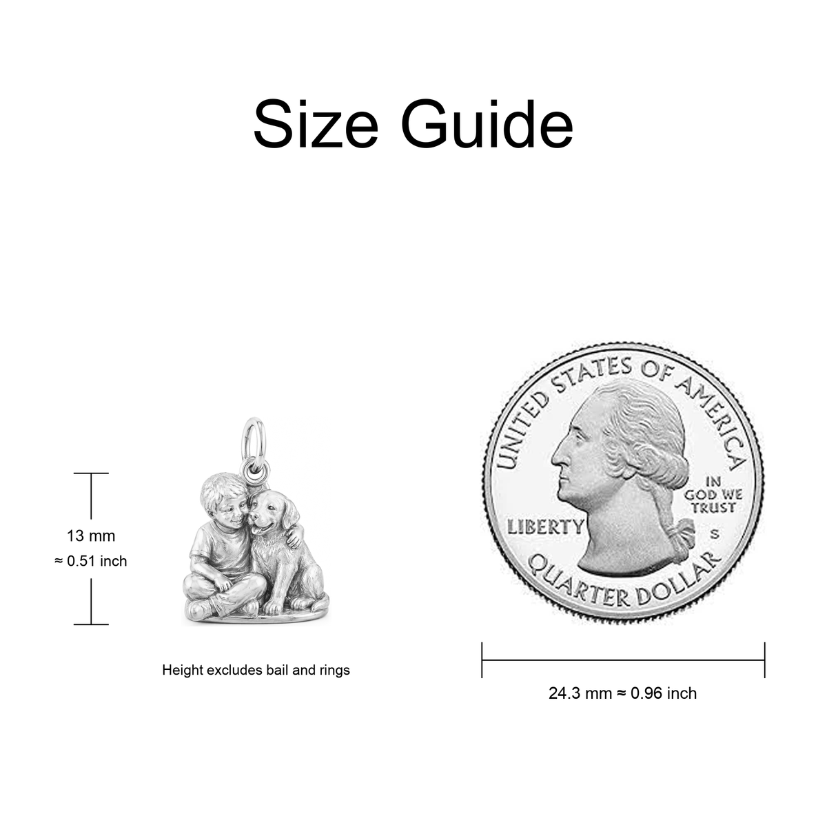 Best Friends Charm — Size Guide: 13 mm ≈ 0.51 inch (excluding bail and rings)