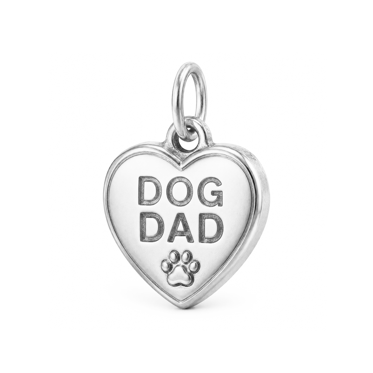 Always Family - Dog Dad Charm - Silver - centered product image