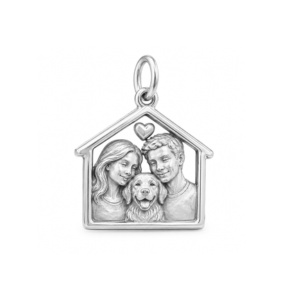 Always Family - Home Is Family Charm - Silver - centered product image