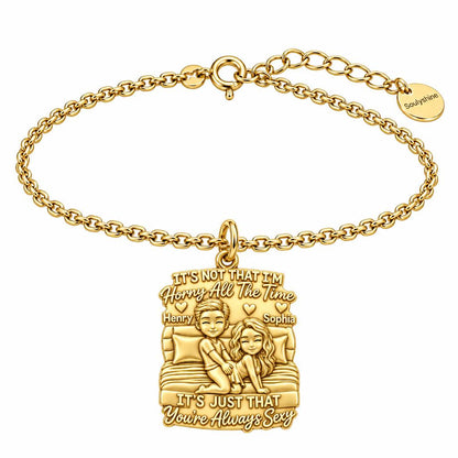 Always Sexy Couple Charm Bracelet Set – 18K gold, front view