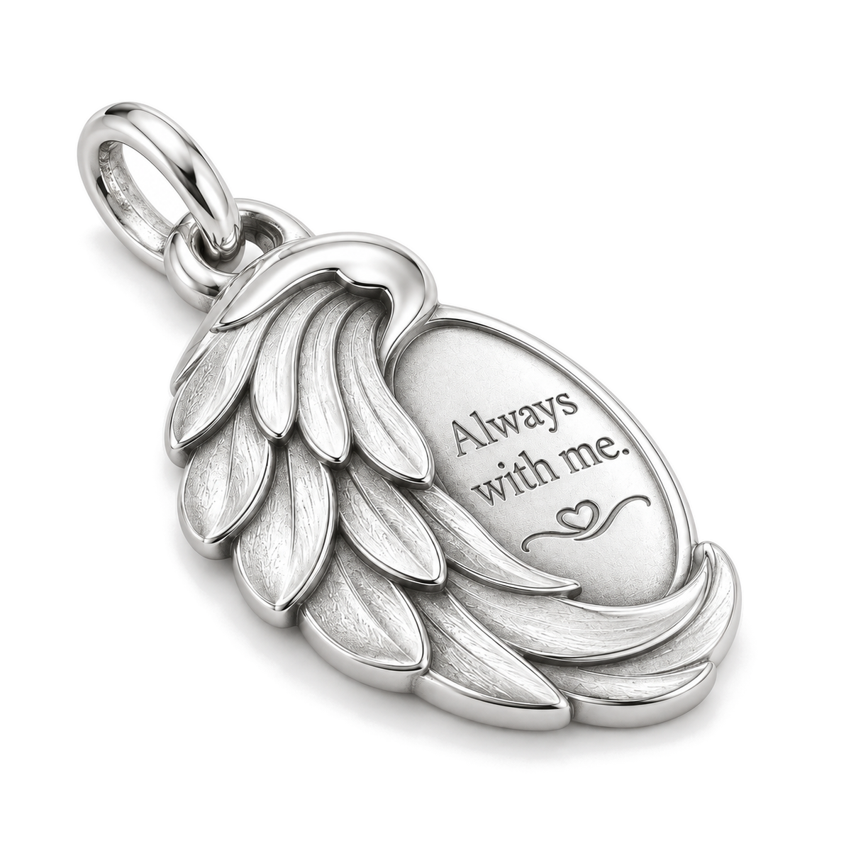 Always With Me Wing Charm — Silver Super Macro | charm-topics-remaining-444-2026-09-14 | topic-427