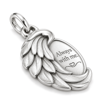 Always With Me Wing Charm — Silver Super Macro | charm-topics-remaining-444-2026-09-14 | topic-427