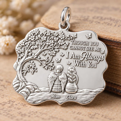 Always With You Angel Charm Bracelet – Personalized Mom Gift – macro detail of the charm