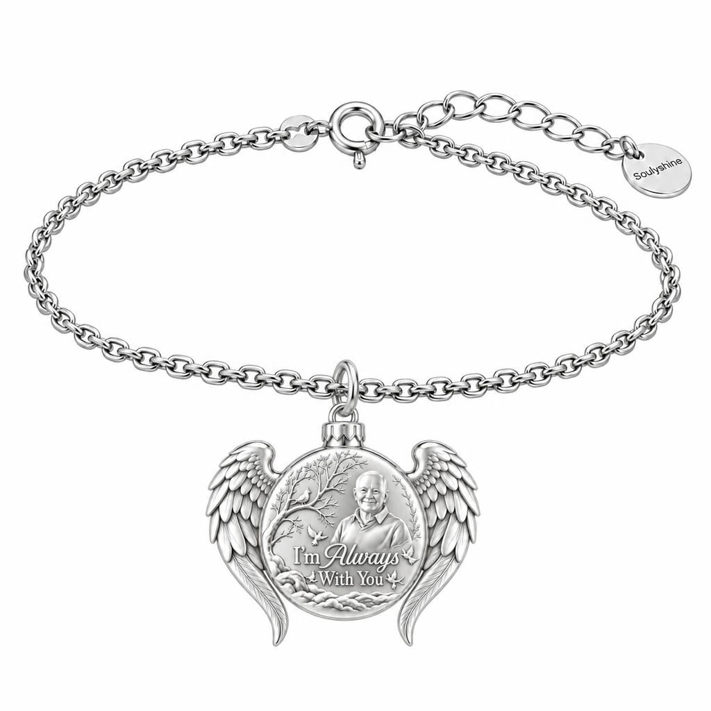 Always With You Angel Wings Charm Bracelet Set – silver, front view