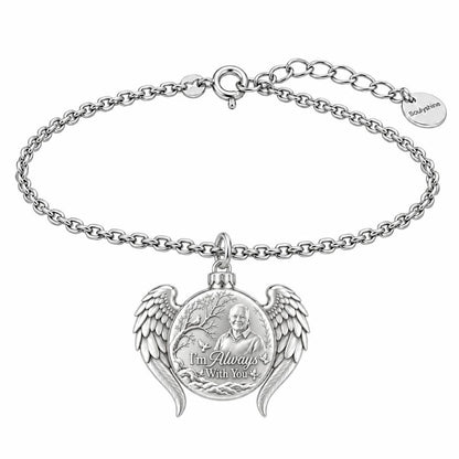 Always With You Angel Wings Charm Bracelet Set – silver, front view