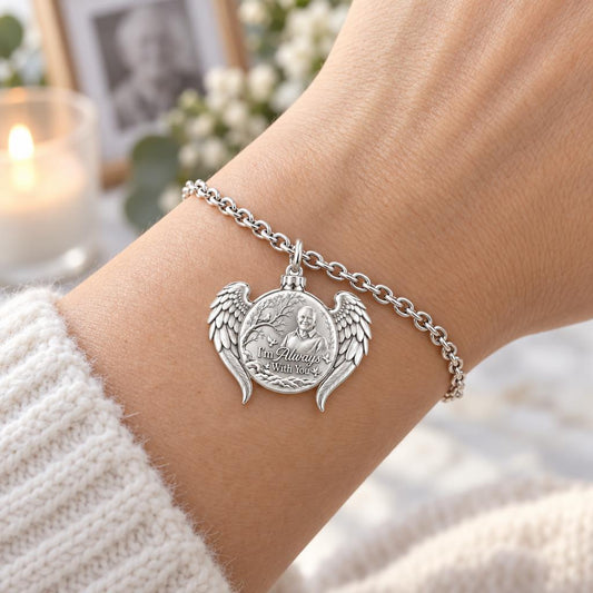 Always With You Angel Wings Charm Bracelet Set – worn / in use