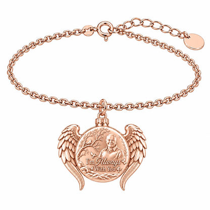 Always With You Angel Wings Charm Bracelet Set – rose gold, front view