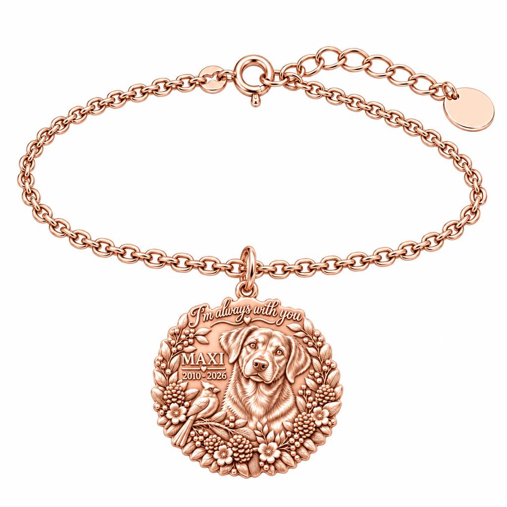 Always With You Cardinal Charm Bracelet Set – rose gold, front view