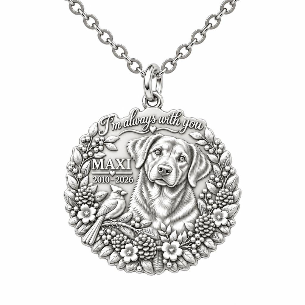 Always With You Cardinal Charm Necklace Set – silver, front view