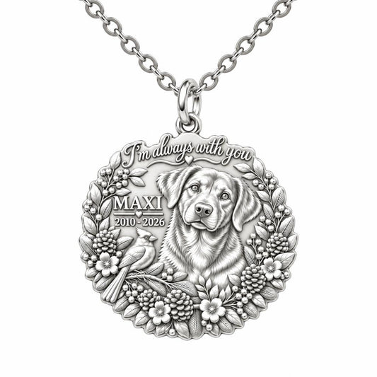 Always With You Cardinal Charm Necklace Set – silver, front view