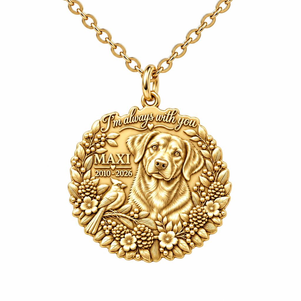 Always With You Cardinal Charm Necklace Set – 18K gold, front view