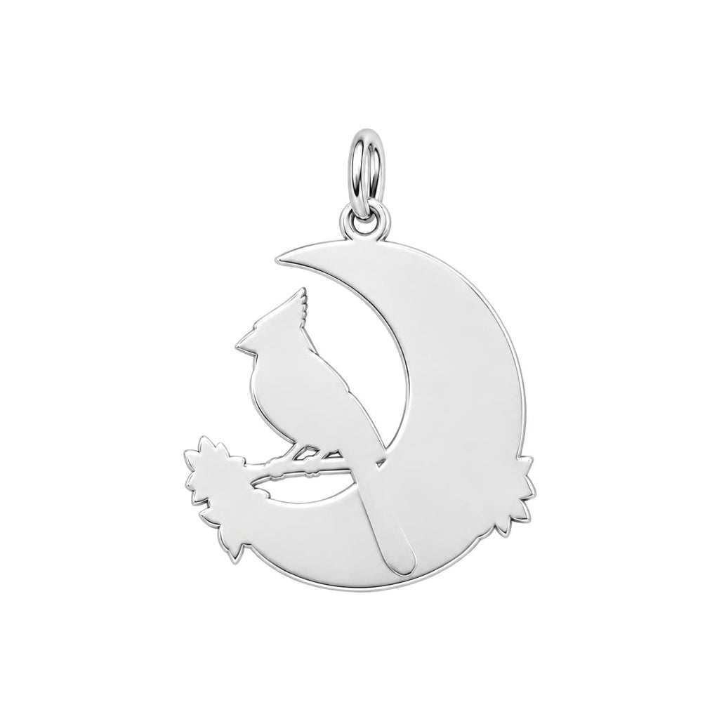 Always With You Cardinal Moon Charm and Polyester Cord Bracelet Set – back of the charm, engraving area
