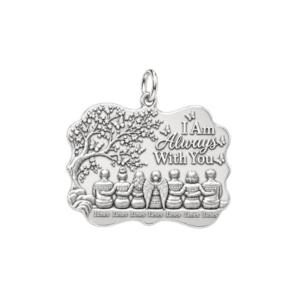 Always With You Family Charm Bracelet – Personalized Family Gift – silver plated 3 cm charm, front view