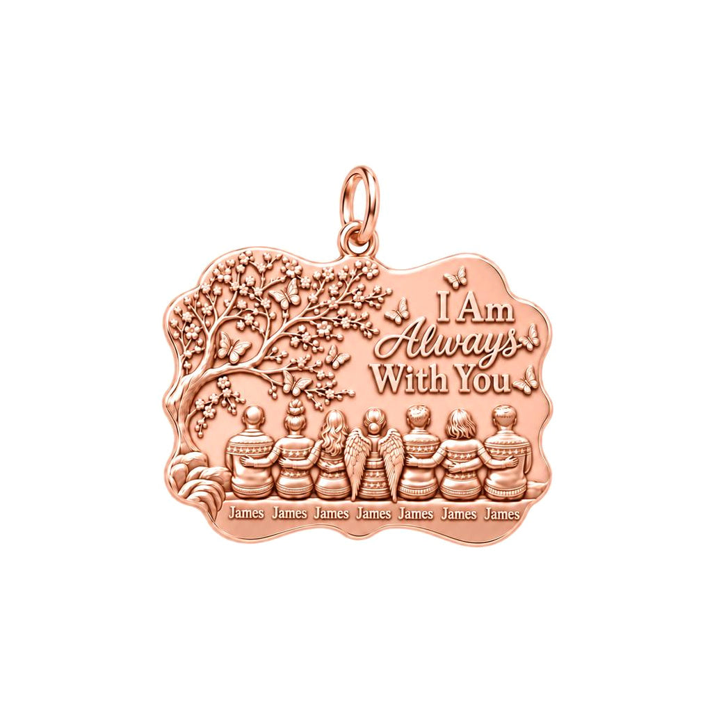 Always With You Family Charm Bracelet – Personalized Family Gift – rose gold 3 cm charm, front view