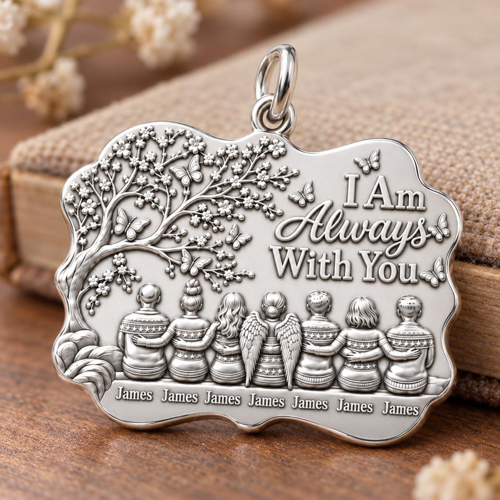 Always With You Family Charm Bracelet – Personalized Family Gift – macro detail of the charm