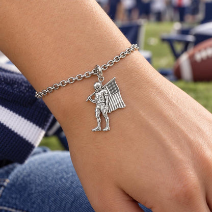 American Gridiron Pride Charm Bracelet Set – worn / in use