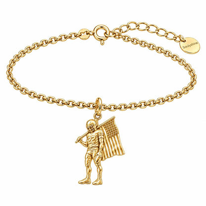 American Gridiron Pride Charm Bracelet Set – 18K gold, front view