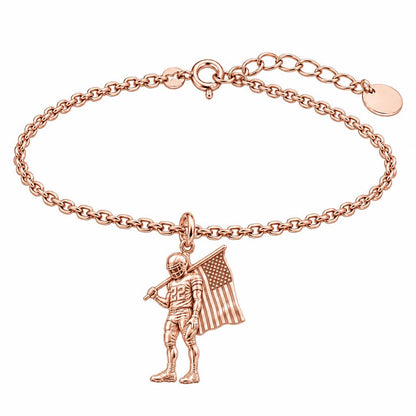 American Gridiron Pride Charm Bracelet Set – rose gold, front view