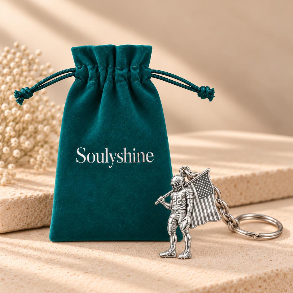 American Gridiron Pride Charm Keychain – Soulyshine velvet gift pouch