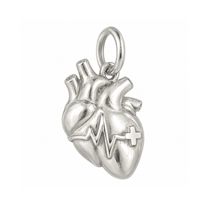 Anatomical Heart and Heartbeat Charm — Silver — 50-works-silver-20260916-17