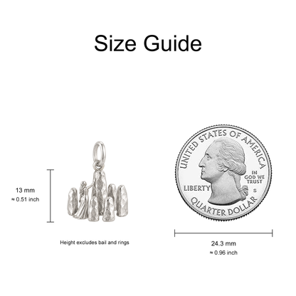 Ancient Stone Circle Charm — Size Guide — 13 mm body excluding bail and rings — 50-works-silver-20260916-82