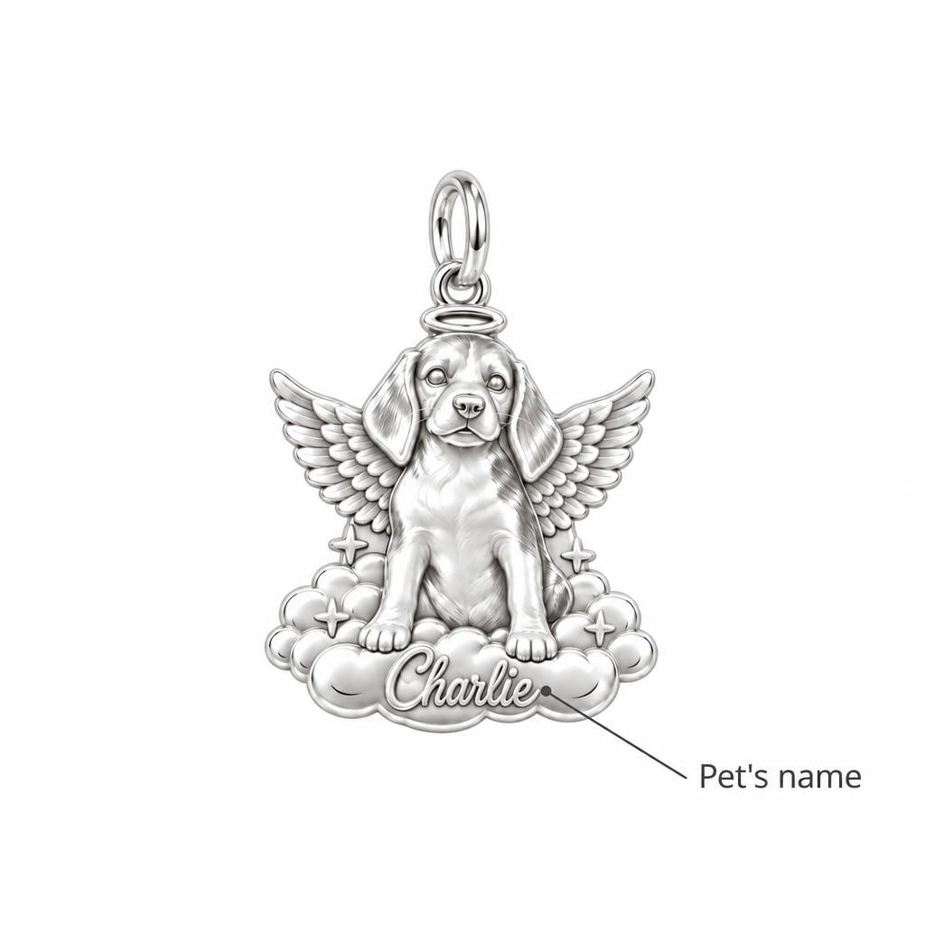 Angel Pup on Clouds Charm Bracelet – Personalized Dog Mom Gift – personalization guide