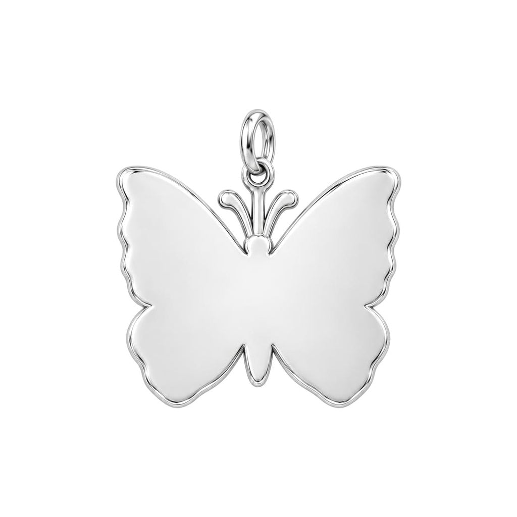 Angel Wings Butterfly Charm Bracelet – Personalized Memorial Gift – back of the charm, engraving area