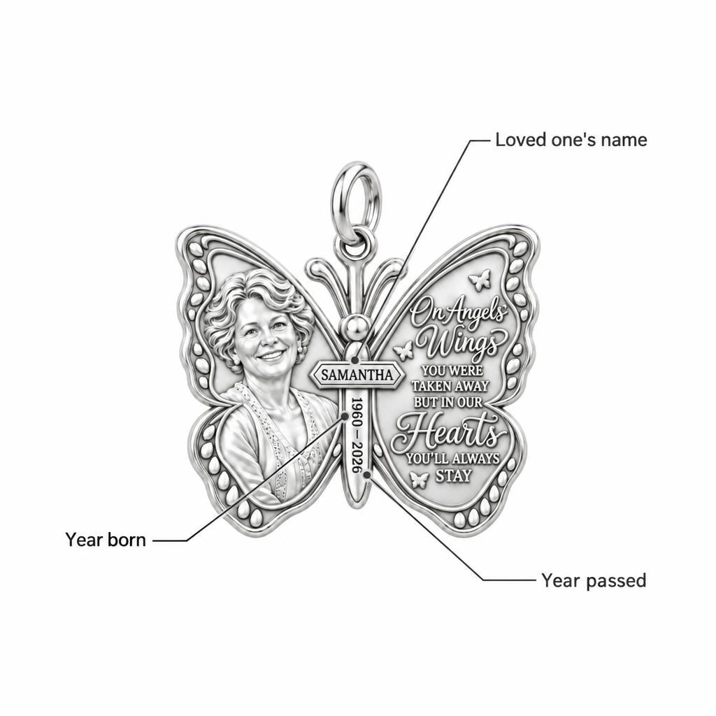 Angel Wings Butterfly Charm Bracelet – Personalized Memorial Gift – personalization guide