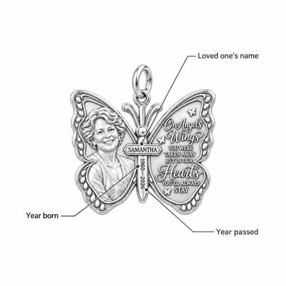 Angel Wings Butterfly Charm Bracelet – Personalized Memorial Gift – personalization guide