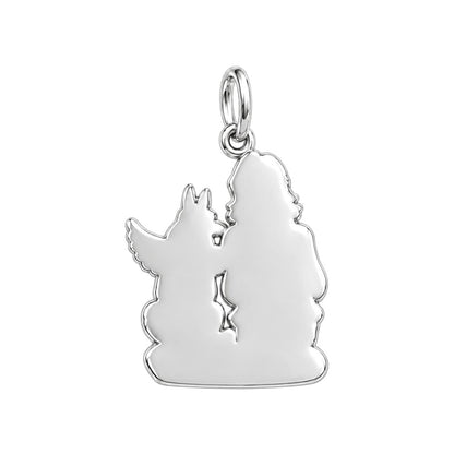 Angel Wings Companion Charm Bracelet – Personalized Dog Mom Gift – back of the charm, engraving area