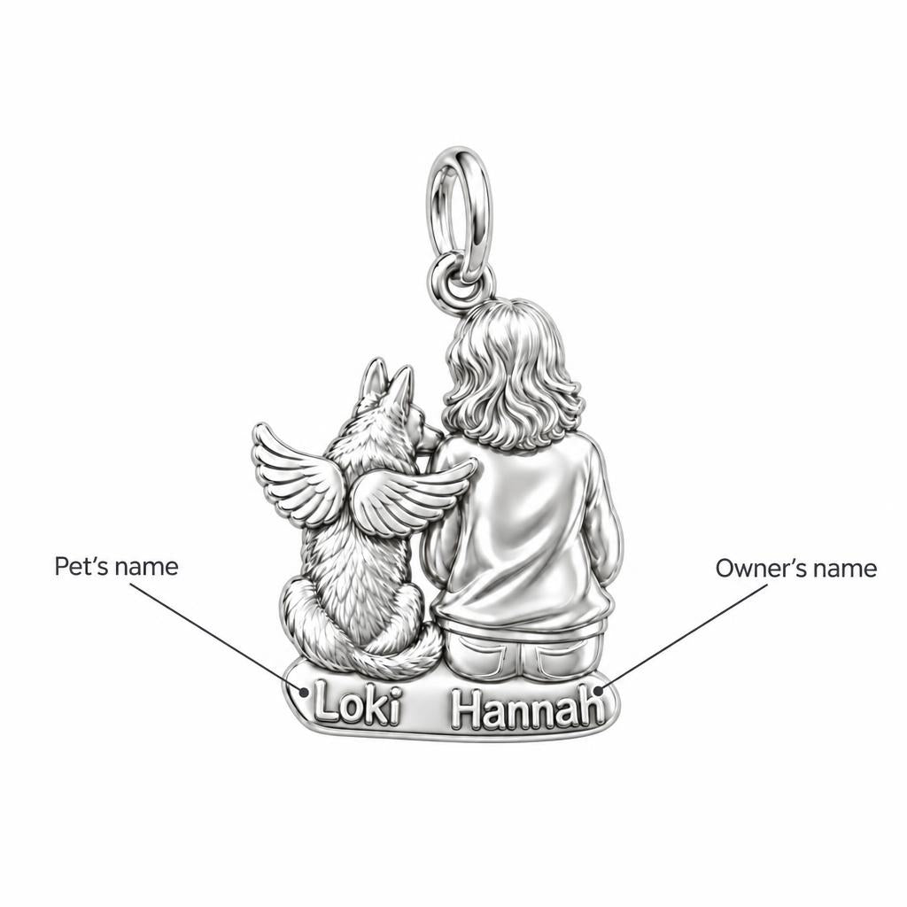 Angel Wings Companion Charm Bracelet – Personalized Dog Mom Gift – personalization guide