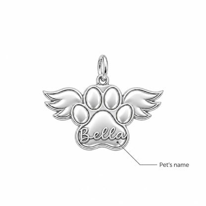Angel Wings Paw Charm Bracelet – Personalized Dog Mom Gift – personalization guide