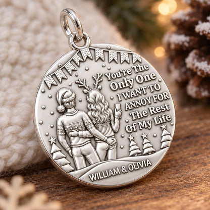 Annoy You Forever Charm Bracelet – Personalized Couple Gift – macro detail of the charm