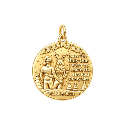 Annoy You Forever Charm Bracelet – Personalized Couple Gift – 18K gold plated 2 cm charm, front view