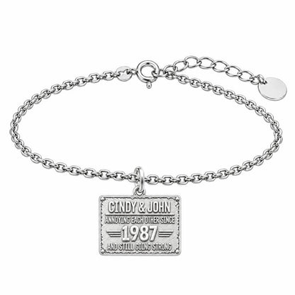 Annoying Each Other Since Charm Bracelet Set – silver, front view