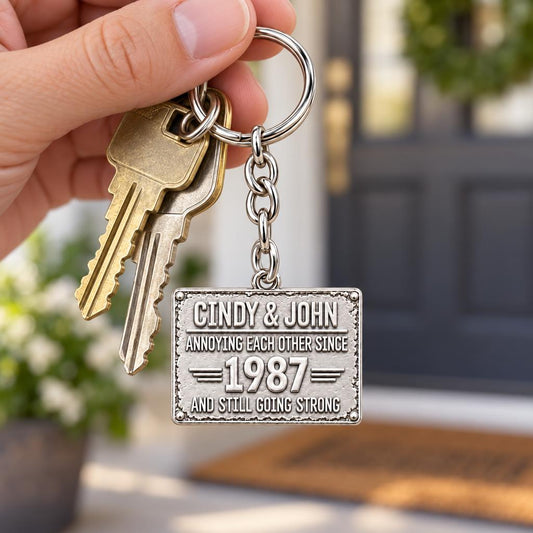 Annoying Each Other Since Charm Keychain – worn / in use