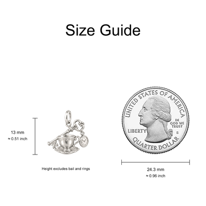Antique Key and Teacup Charm — Size Guide — 13 mm body excluding bail and rings — 50-works-silver-20260916-87