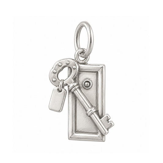 Apartment Key and Doorframe Charm — Silver — 50-works-silver-20260916-2