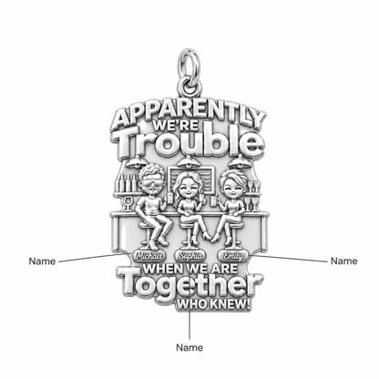 Apparently We're Trouble Charm Bracelet – Personalized Bestie Gift – personalization guide