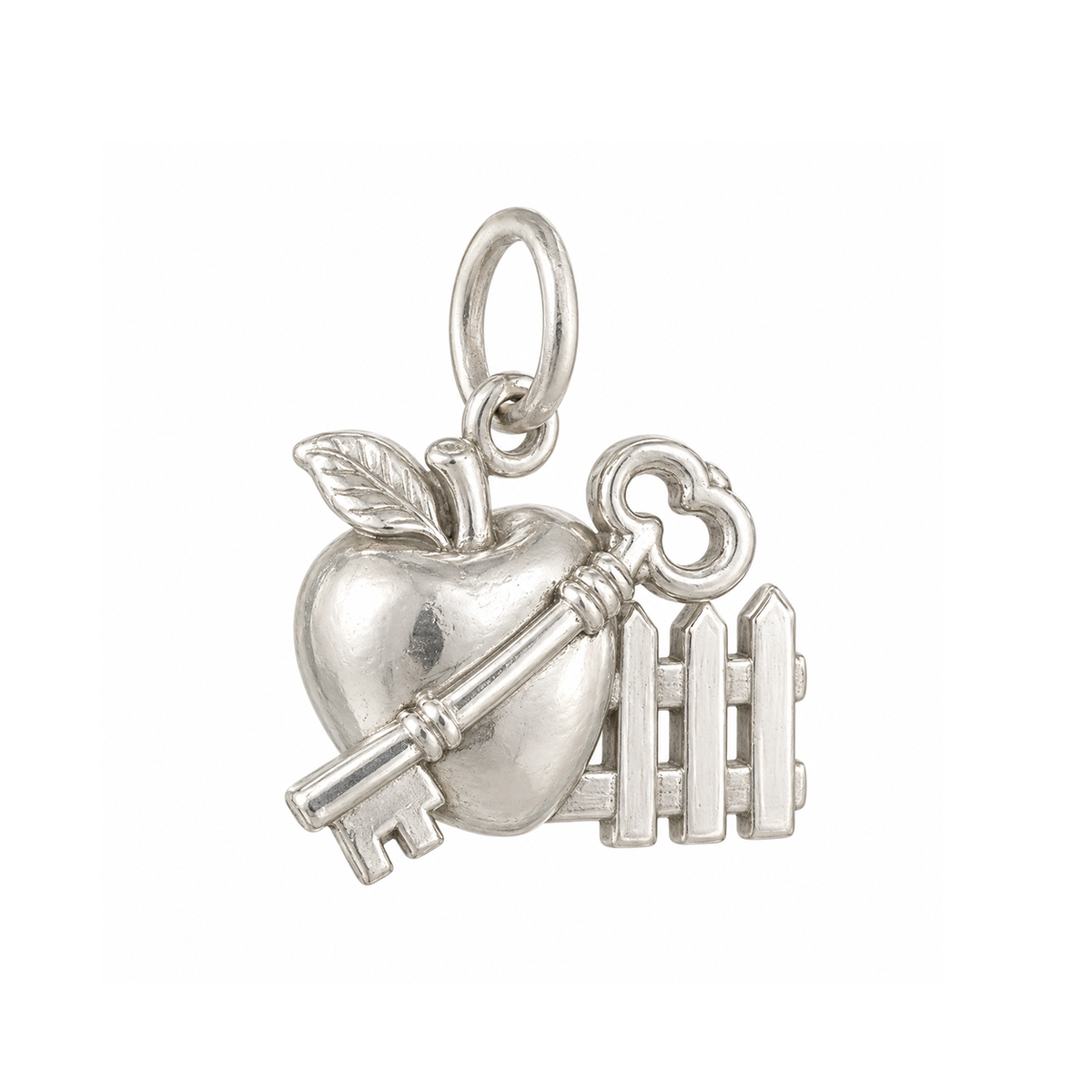 Apple and Key Charm — Silver — 50-works-silver-20260916-176